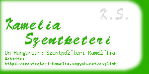 kamelia szentpeteri business card